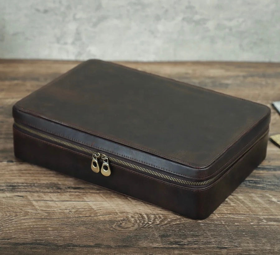 Vintage Leather Watch Box